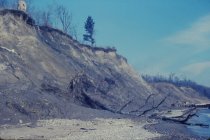 Looking up the Bluff Road bluffs